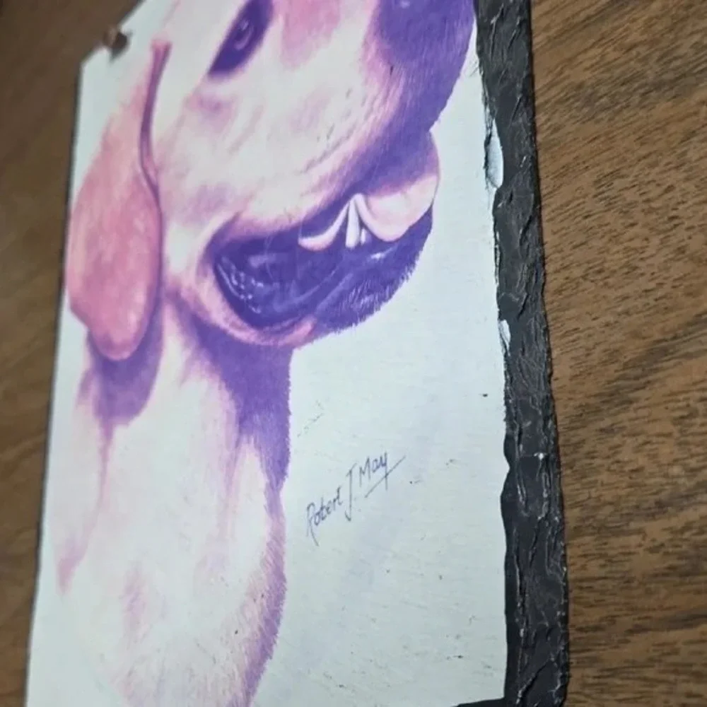 Labrador Retriever Dog Art by Robert May,‎ Slate Tile Hanging Sign, 8